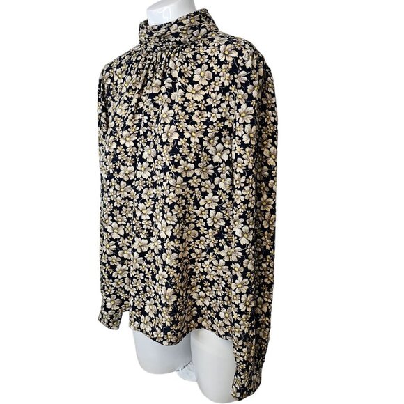 Rebecca Taylor La Vie Womens Giselle Mock Neck Floral Blouse Size Medium - Picture 6 of 9